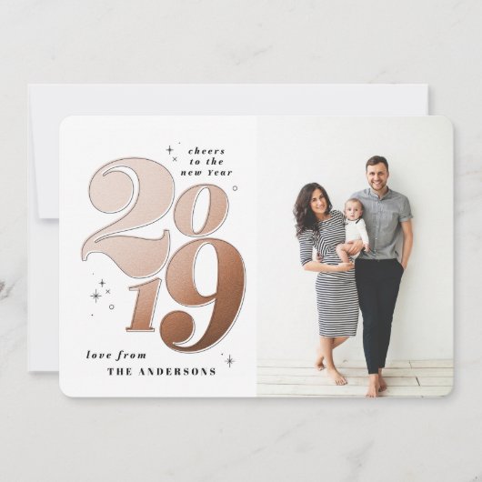 応援から新年ブロンズ2019写真の休日 シーズンカード (正面)