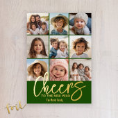 応援から新年ムーディグリーン9写真 – 植物学 箔シーズンカード