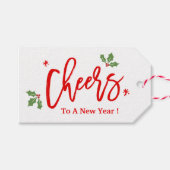 応援から新年モダンのシンプル休日の願い ギフトタグ (正面(横))