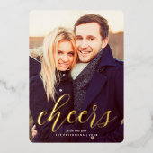 「応援から新年」の写真カスタム写真 箔シーズンカード (正面)