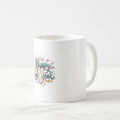 「応援から新春へ新年おめでとうマグカップ」 コーヒーマグカップ (正面右)