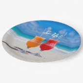 応援から米国ビーチドリンク ペーパープレート (アングル)