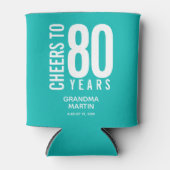 応援から誕生日年ターコイズ 缶クーラー (正面)