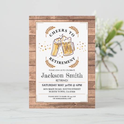 応援から退職パーティーウッドビアーズ招待状 招待状 (スタンド正面)