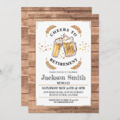 応援から退職パーティーウッドビアーズ招待状 招待状 (正面/裏面)