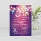 応援から退職パーティーシャンパンストリングライト 招待状 (スタンド正面)