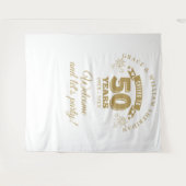 応援から金ゴールド50周年記念写真の背景 タペストリー (正面(横))