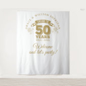 応援から金ゴールド50周年記念写真の背景 タペストリー (正面)