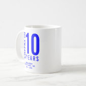 応援から10年の記念日 コーヒーマグカップ (正面左)