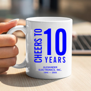 応援から10年の記念日 コーヒーマグカップ
