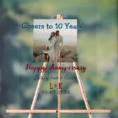 応援から10年happy anniversaryに写真データを追加 アクリルサイン (ニュートラル)