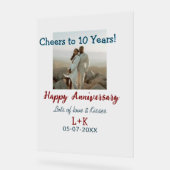 応援から10年happy anniversaryに写真データを追加 アクリルサイン (傾斜)