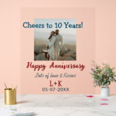 応援から10年happy anniversaryに写真データを追加 アクリルサイン (ウェディング)