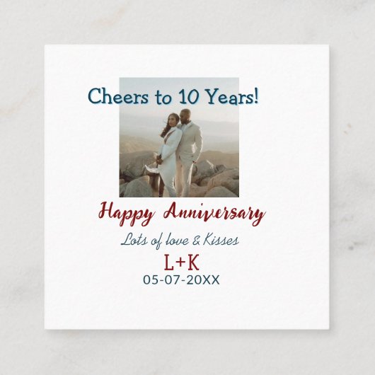 応援から10年happy anniversaryに写真データを追加 スクエア名刺 (裏面)