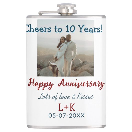 応援から10年happy anniversaryに写真データを追加 フラスク (正面)