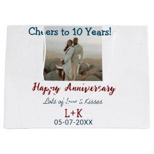 応援から10年happy anniversaryに写真データを追加 ラージペーパーバッグ