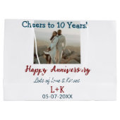 応援から10年happy anniversaryに写真データを追加 ラージペーパーバッグ (裏面)