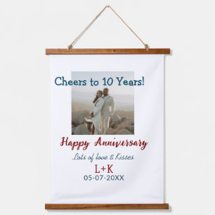 応援から10年happy anniversaryに写真データを追加 吊り下げ型タペストリー