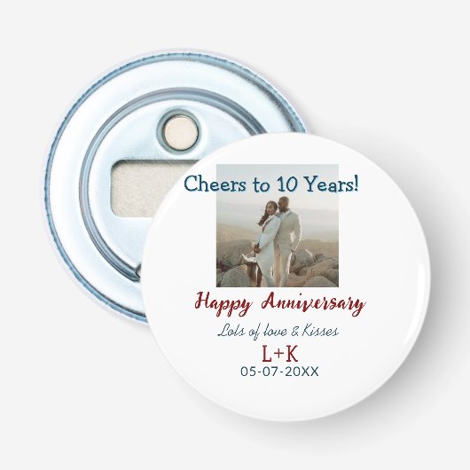 応援から10年happy anniversaryに写真データを追加 栓抜き (正面)