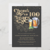 応援から100年 | マイルストーンの誕生日パーティー 招待状 (正面)