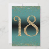 応援から18年サプライズ誕生日パーティー、ティール（緑がかった色） 招待状 (裏面)