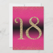 応援から18年サプライズ誕生日パーティー、ピンク 招待状 (裏面)