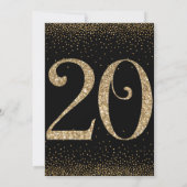 応援から20年サプライズ誕生日パーティブラック 招待状 (裏面)