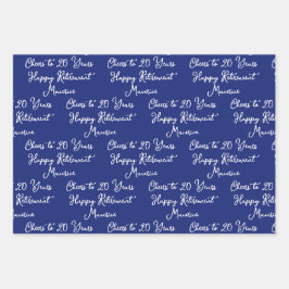 応援から20年ネイビーブルースハッピーリタイア ラッピングペーパーシート