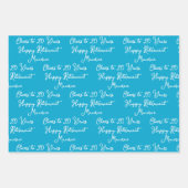 応援から20年マリンブルーハッピーリタイア ラッピングペーパーシート (正面)