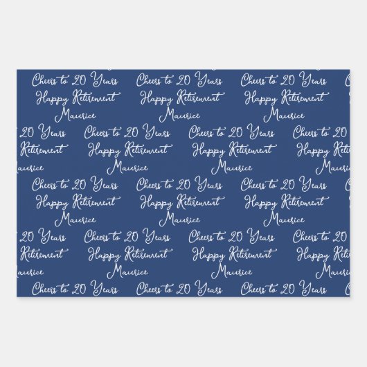 応援から20年海軍ブルーハッピーリタイア ラッピングペーパーシート (正面)