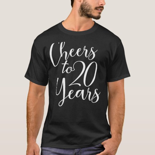 応援から20年、女性男性20誕生日アニーブ Tシャツ (正面)