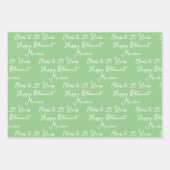 応援から20年Sageグリーンハッピーリタイア ラッピングペーパーシート (正面)