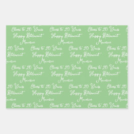 応援から20年Sageグリーンハッピーリタイア ラッピングペーパーシート