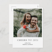 応援から2021年モダンの新年の写真台本 シーズンポストカード (正面/裏面)