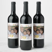 応援から2023年新年の休暇写真 ワインラベル (ボトル)