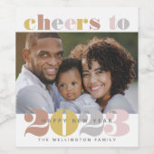 応援から2023年新年の休暇写真 ワインラベル (シングルラベル)