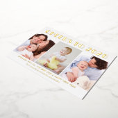 応援から2024年新年フォトコラージュ金ゴールド 箔シーズンカード (回転した状態)