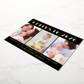 応援から2024年新年フォトコラージュ金ゴールド 箔シーズンカード (回転した状態)