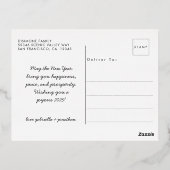 応援から2024年新年写真金ゴールド 箔シーズンポストカード (裏面)