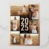 応援から2025はっきりしたタイポグラフィ年明け写真 箔シーズンカード (正面)