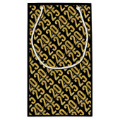 応援から2025年の金ゴールドモダンタイポグラフィ スモールペーパーバッグ (裏面)