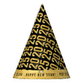 応援から2025年の金ゴールドモダンタイポグラフィ パーティーハット (左)