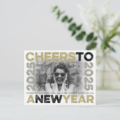 応援から2025金ゴールドタイポグラフィブロックフレーム写真 シーズンポストカード (スタンド正面)