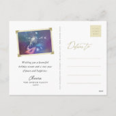 応援から2025金ゴールドタイポグラフィブロックフレーム写真 シーズンポストカード (裏面)