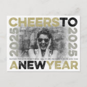 応援から2025金ゴールドタイポグラフィブロックフレーム写真 シーズンポストカード (正面)