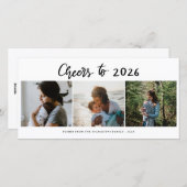 応援から2026 Scriptの3つのフォトコラージュモダン シーズンカード (正面/裏面)