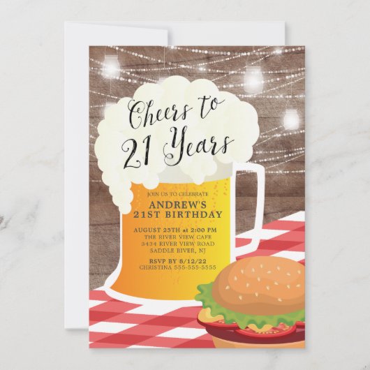 応援から21年の21歳の誕生日招待状 招待状 (正面)