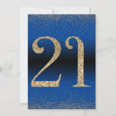 応援から21年サプライズ誕生日パーティブルー 招待状 (裏面)