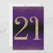 応援から21年サプライズ誕生日パーティー、紫 招待状 (裏面)