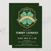 応援から21年ラッキーシャムロック誕生日インビタット 招待状 (正面/裏面)